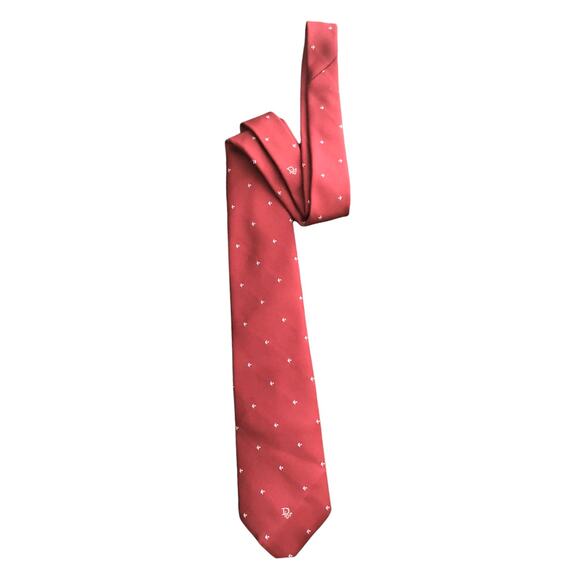 Christian Dior Monsieur Pointed Red Patterned Tie - Picture 7 of 7